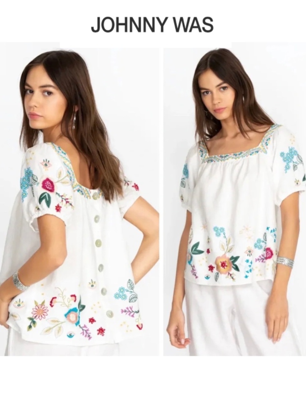 Johnny Was Martine Wander Linen Top
